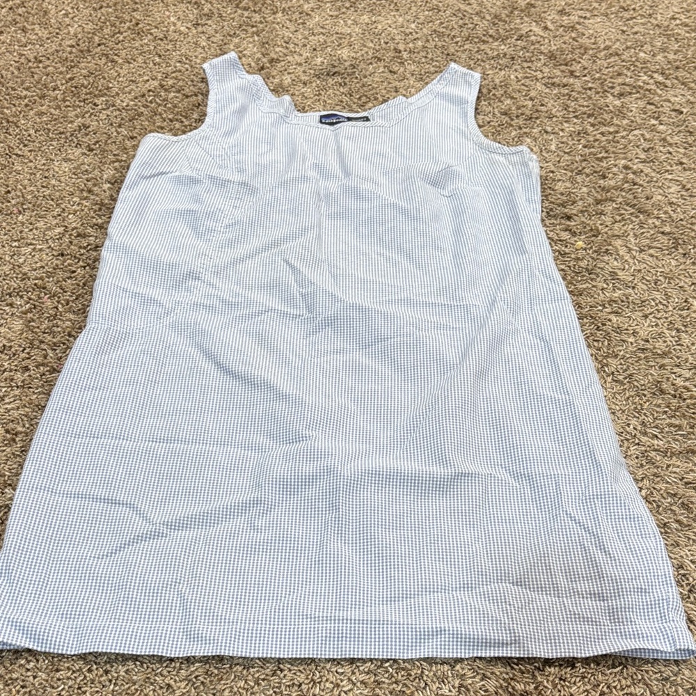 Patagonia Blue Checkered Dress Large